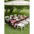 thumbnail image 3 of Outdoor Tablecloth with Umbrella Hole and Zipper, Christmas Cats Rectangle Table Cloth 60x84 Inch Waterproof Tablecloth, XmasTree Winter Gifts Floral Brown Wooden Picnic Table Cover for Patio Camping, 3 of 7