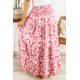 thumbnail image 1 of ABPHQTO Falda larga de cintura alta con cordones estampados para mujer, 1 of 5