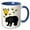 Blue/White, variant on 3drose, Funny Cute Black Bear and Honey Bee Hive Cartoon, 15oz Mug