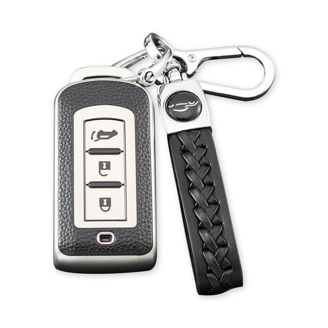 maskred 3 Button Car Key TPU Case Vehicle Keys Protector Cover Keychain Ornament Automotive Automobile Replacement for Eclipse Silver