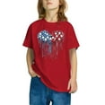 thumbnail image 4 of BRGZLK Independence Day Shirts For Kids Fashion Cute USA Flag Printed Tees Boys Girls Loose Round Neck Casual Short Sleeve Cotton Tops Red 9-10 Years, 4 of 6