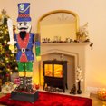 thumbnail image 4 of Costway 6 ft Pre-Lit Nutcracker with Sword 110 LED Lights Zip Ties & Ground Stakes, 4 of 10