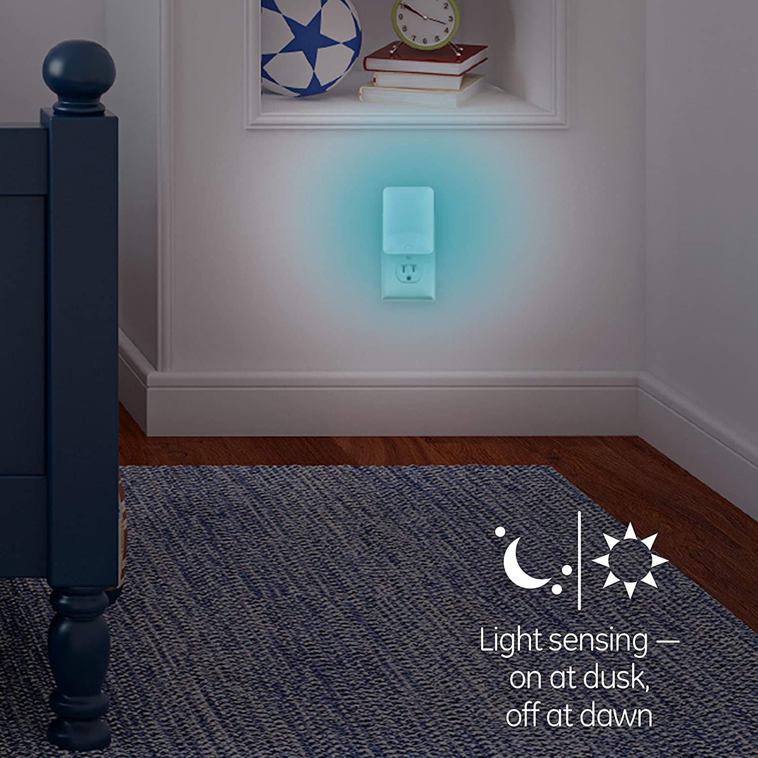 GE White Color-Changing LED Night Light, Plug-in, Light Sensing, 4-Pack