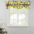 thumbnail image 2 of Tie Up Valance Curtain for Kitchen,Farm Lemon Fruit Floral Plant Rod Pocket Short Curtains Adjustable Tie-Up Shade Valances,Welcome Word Black Buffalo Window Treatment for Bathroom Living Room, 2 of 9