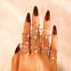thumbnail image 4 of Juego de 64 anillos vintage para nudillos, anillos apilables para dedo para mujer, anillos midi bohemios, anillos apilables, 4 of 5
