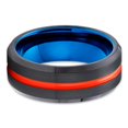 thumbnail image 2 of Orange Tungsten Wedding Ring,Blue Tungsten Ring,Engagement Ring,8mm Wedding Ring,Black Tungsten Ring, 2 of 4