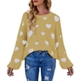thumbnail image 2 of Suéter de invierno de punto Gibobby 2022 cuello redondo para mujer Amarillo S, 2 of 5