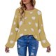thumbnail image 2 of Gibobby Sueteres Para Mujeres Calientitos Elegantes 2024 suéter de punto de cuello redondo para mujer(Amarillo,XG), 2 of 6