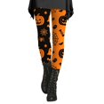 thumbnail image 3 of Halloween Leggings for Women Spooky Pumpkin Trick or Treat Print Festive Holiday Party Casual Soft Slim Stretch Pants Daily Party Outfits, 3 of 5