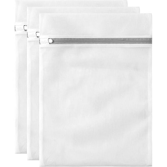 3 Pack Large Mesh Laundry Bags by MDSXO- Fine Durable Lingerie Delicates Bag for Washing Machine 16 * 20 inch [3 Pack]