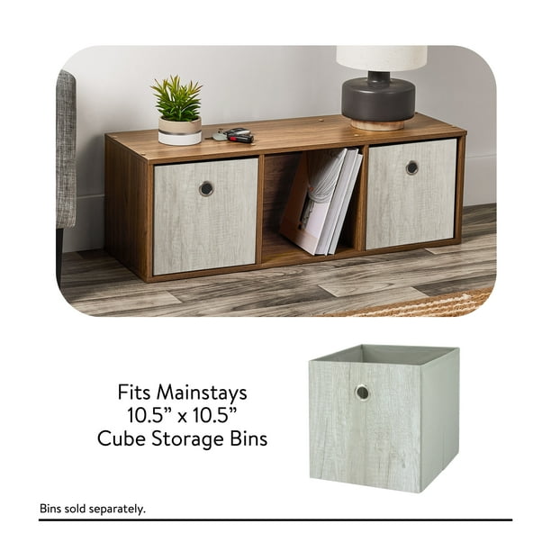 Mainstays 3 Cube Storage Organizer, Warm Walnut - Walmart Business