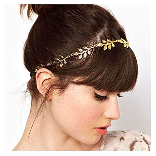 Fashion Womens Metal Leaf Head Chain Jewelry Headband Head Piece Hair band Comb