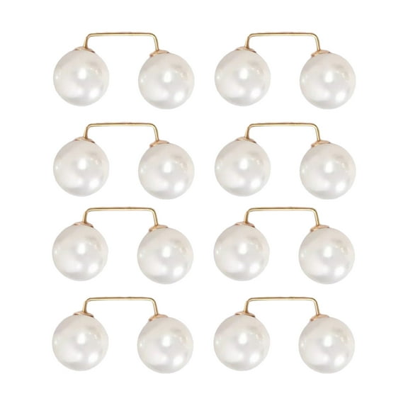 8Pcs Artificial Pearls Clothing Safety Pin Trousers Waist Tightener Clip Shawl Clip Cardigan Collar Safe Pin for Women