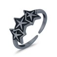 thumbnail image 3 of 7.5mm - Stars Toe Band Ring 925 Sterling Silver Thin Adjustable Stylish Rings for Women, 3 of 5