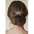 thumbnail image 2 of Gold Bridal Hair Clip,Floral Bridal Hair Comb Barrette Flower Hair pieces for Brides Wedding, 2 of 4