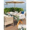 thumbnail image 4 of Outdoor Tablecloth with Umbrella Hole and Zipper, Green Snowman Christmas Rectangle Table Cloth 54x80 Inch Waterproof Tablecloth, Xmas Snowflake Eucalyptus Leaves Rustic Picnic Table Cover for Patio, 4 of 7