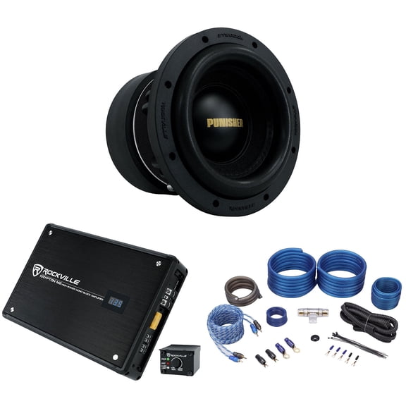 Rockville Punisher 8D2 8" 750w RMS Competition Car Subwoofer Mono Amplifier Amp