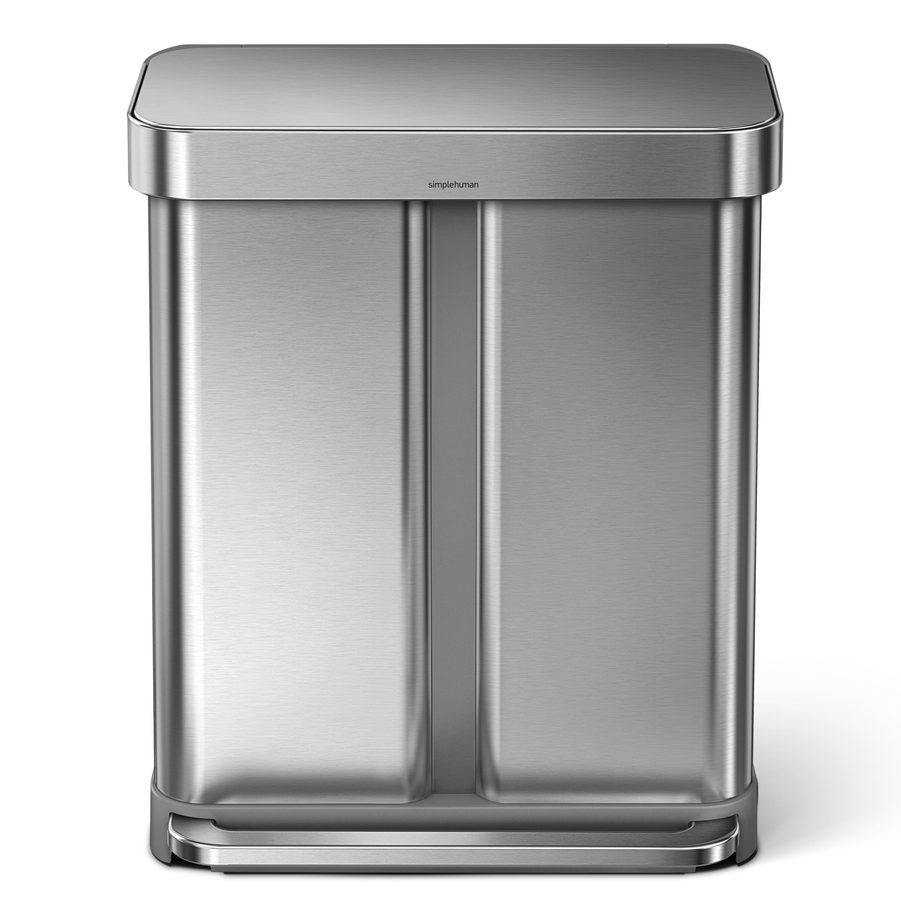 Simplehuman 58 Liter Rectangular Kitchen Step Can Dual Compartment