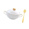 thumbnail image 4 of Tazón para servir sopa de cerámica, ensalada de cerámica con asas, tazón de helado de 98 , tazón de sopa de cebolla francesa para estofado de carne mango de cubierta dorada, 4 of 8