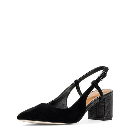 Donald Pliner Women's Shanie Slingback Pump, Black-Suede, 6