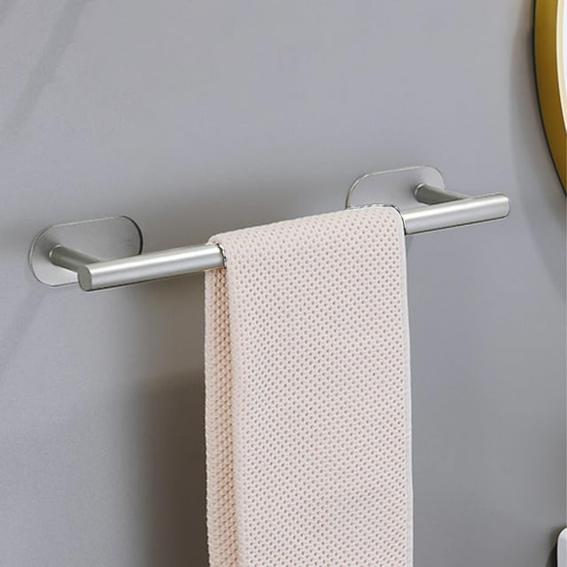 Qiweii Barre à Serviettes en Acier Inoxydable Sans Perçage Moderne Concise Porte-Serviettes de Salle de Bain Durable Antirouille Rangement de Serviettes