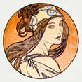 thumbnail image 2 of Mucha, Alphonse 15x15 Black Ornate Wood Framed with Double Matting Museum Art Print Titled - Stained glass window for the facade of the Fouquet boutique, 2 of 4