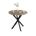 thumbnail image 5 of 31" Round Dining Table, Farmhouse Small Kitchen Table for 2-4 People, Space Saving Circle Dinner Table with Metal Legs, for Living Room, Small Space, 5 of 9