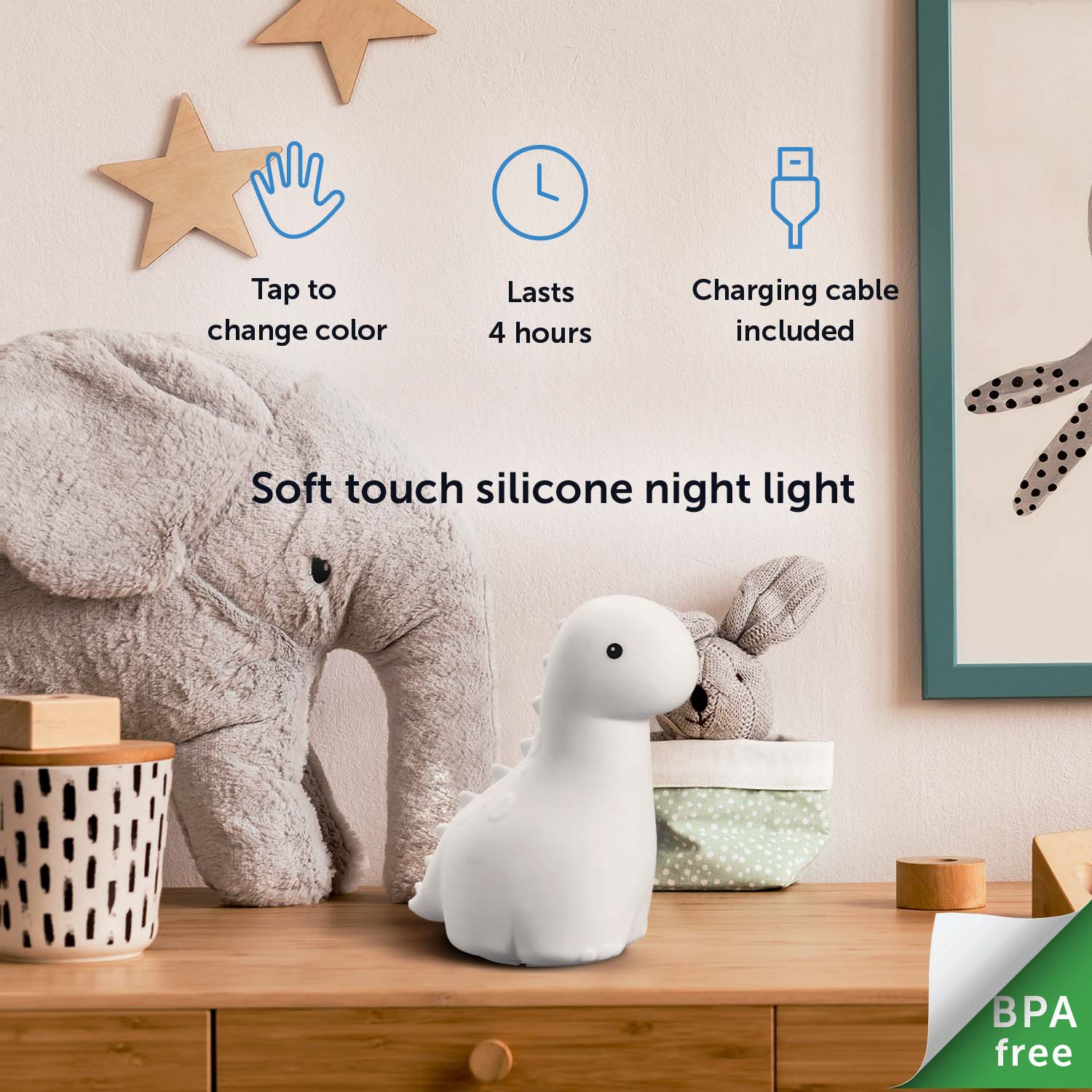 Globe Berry Jr. Brontosaurus Color-Changing Night Light photo 7
