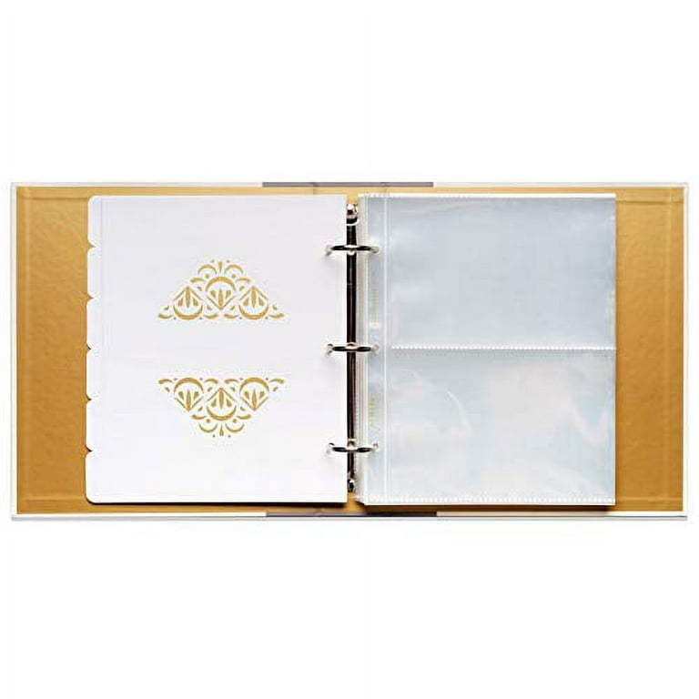 Jot & Mark Photo Album Set - 200 4x6 Photos, Clear Pocket Sleeves, 6 Tab Dividers, 3-Ring Binder 8.5x9.5 (Champagne Symphony)