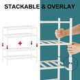 thumbnail image 5 of Quiqear Updated 2-Tier Shoe Rack, Stackable Bamboo Shoe Shelf, 9 Pairs Storage Organizer for Shoes, White, 5 of 8