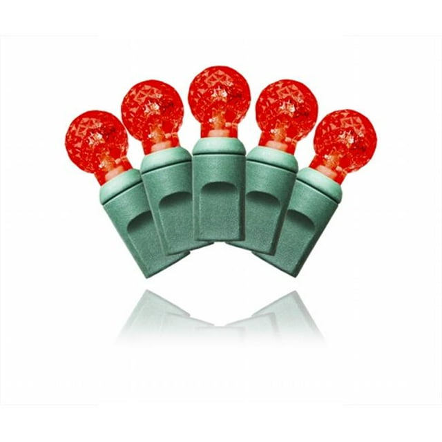 Winterland S-35G12RE-4G G12 Red LED Light Set With In-Line Rectifer On Green Wire
