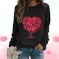 thumbnail image 1 of Qertyioot T-Shirt Graphique pour Femmes de la Saint-Valentin à Manches Longues, Haut à Col Rond Imprimé, Chandail Décontracté, 1 of 6
