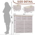thumbnail image 3 of Eunos Dresser, 9-Drawer Fabric Storage Tower with Large Capacity Fabric Bins for Bedroom, Ash Grey, 3 of 7