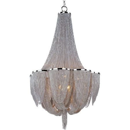 

Chandeliers 10 Light Bulb Fixture With Polished Nickel Finish Metal Material G9 Bulbs 22 inch 600 Watts