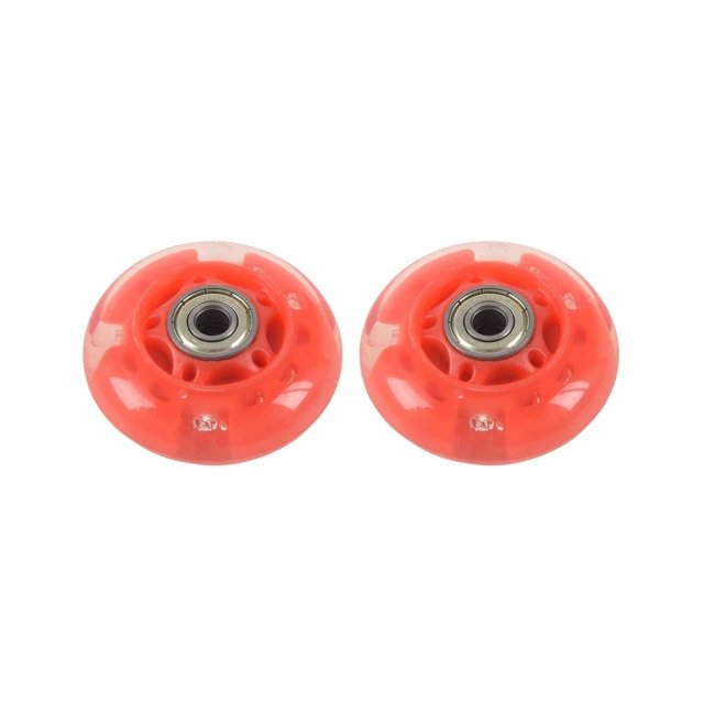 1 par de ruedas de patín para patinete en línea, rodamiento 608zz de 8mm de diámetro, color rojo