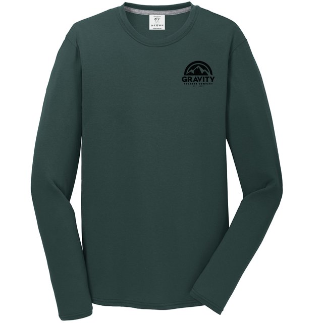 Gravity Outdoor Co. Performance Long Sleeve Shirt - Dark Green - Black Logo - 2XL