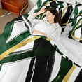 thumbnail image 4 of Erosebridal Abstract Ombre Bedding Sets King Size, Green Gold Comforter Sets with Sheets, Chic Minimalism Reversible Bedding King Size, Lightweight Bedroom Decor, 7 Pieces, 4 of 7