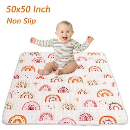 KABOER 50x50 Play Mat for Playpen, Baby Play Mats for Floor - Thicken Soft Padding, Non Slip Machine Washable, Crawling Mat for Babies & Toddlers