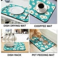 thumbnail image 4 of 2 Pack Washable Rubber Daisy Cute Floral Dish Drying Mats for Kitchen Counter Home Large Coffee Bar Pad Accessories and Decor for Utensils Stemware (2pcs 18''x24''+19.5''x12''), 4 of 6