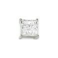 thumbnail image 2 of White Sterling Silver Earring Stud Women'S Cubic Zirconia CZ Square Clear 8 mm, 2 of 3