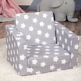 thumbnail image 2 of Delsit Toddler 2 in 1 Flip Open Kid Sized Lounge Chair, Grey & White Stars, 2 of 6