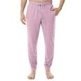 thumbnail image 2 of WTOBBY Men's Drawstring Pocket Cuffed Casual Pants Home Sleep Pants Comfortable Soft Lounge Wear Elastic Waist Men's Trousers,Pink L, 2 of 8