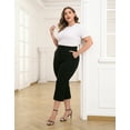 thumbnail image 2 of HDE Women's Plus Size Pull On Capris with Pockets Cropped Pants Black 1X, 2 of 6