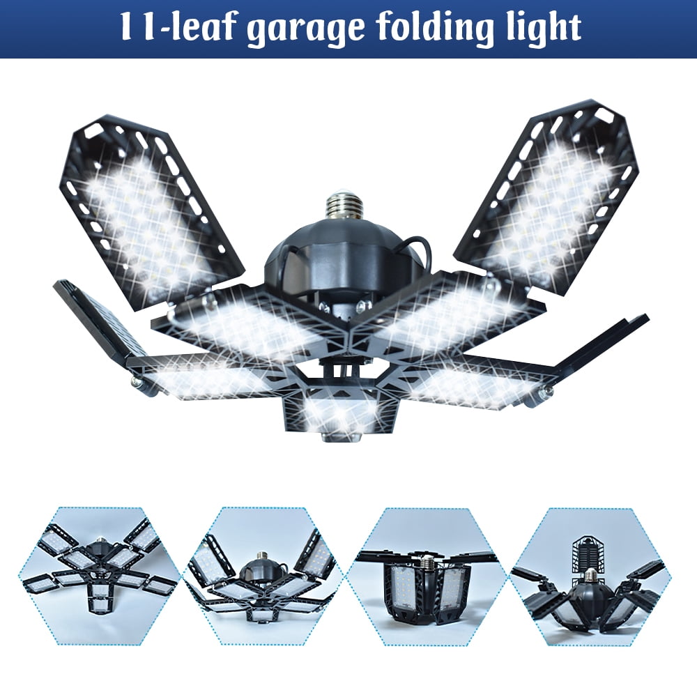 Welan LED Garage Light with 10+1 Adjustable Panels, Super Bright Screw E27 Ceiling Workshop Work Light, 150W 15000 Lumens for Garage, Workshop, Attic, Basement.