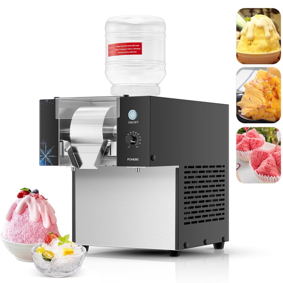 FOHERE Snowflake Ice Machine Commercial 276lbs/24h, Stainless Steel Soft Ice Maker Electric Snow Cone Machine for Dessert Shops, Coffee Shops & Restaurants