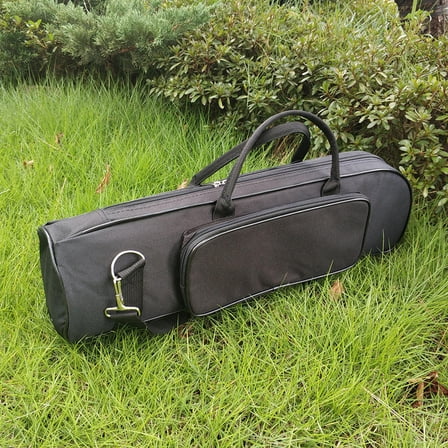 HOOWIFFY Trumpet Gig Bag Water Resistant Oxford Cloth Padded Carrying Case with Adjustable Shoulder Strap Black