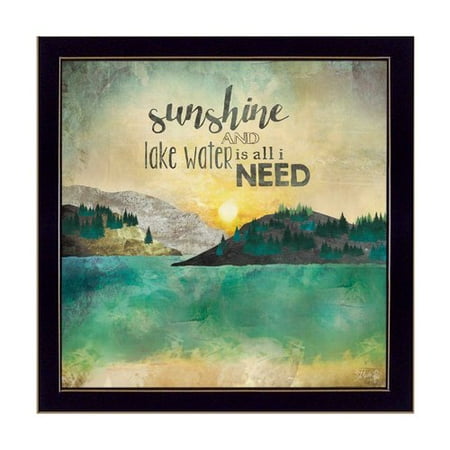 - Trendy Decor 4U 'Sunshine and Lake Water' Framed Graphic Art Print