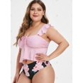 thumbnail image 3 of Tamaño más delantero cinchado la impresión floral del traje de baño de Tankini Rosegal vestidos de fiesta tallas grandes, 3 of 5