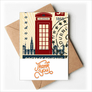 london teleph booth stamp uk country city Thank You Cards Envelopes Blank Note