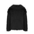 thumbnail image 4 of BiZtdJrK Faux Fur Cropped Jackets for Women Furry Lapel Long Sleeve Open Front Cardigan Fluffy Soft Winter Coats Fashion Outerwear Black XXL, 4 of 7